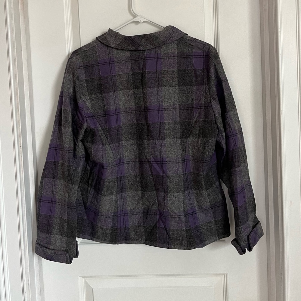 Pendleton Button Down Purple Grey Plaid Jacket Si… - image 6